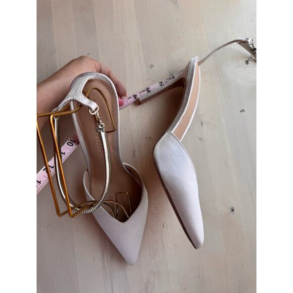 Veronica Beard ivory Lisa Chain Ankle Strap Pointed Toe Pump size 10 - Picture 8 of 11